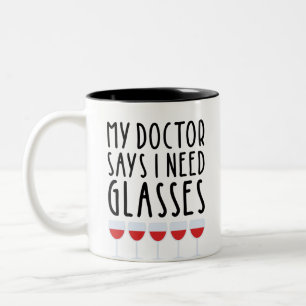 Min Doktor säger att jag behöver glasögon med två Två-Tonad Mugg