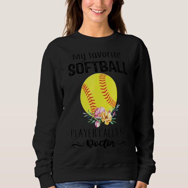 Min Doktor Softball Player kallar mig Nanny Mor T Shirt (Framsida)