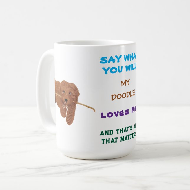 Min Doodle älskar mig-mugg Kaffemugg (Framsida vänster)