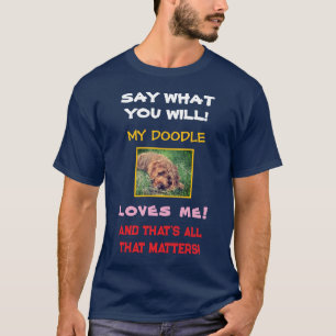 Min Doodle älskar mig Navy Blue Herr T-Shirt