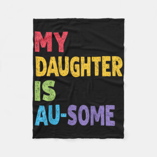 Min dotter är en apa Autistic Kids Autism Awaren Fleecefilt