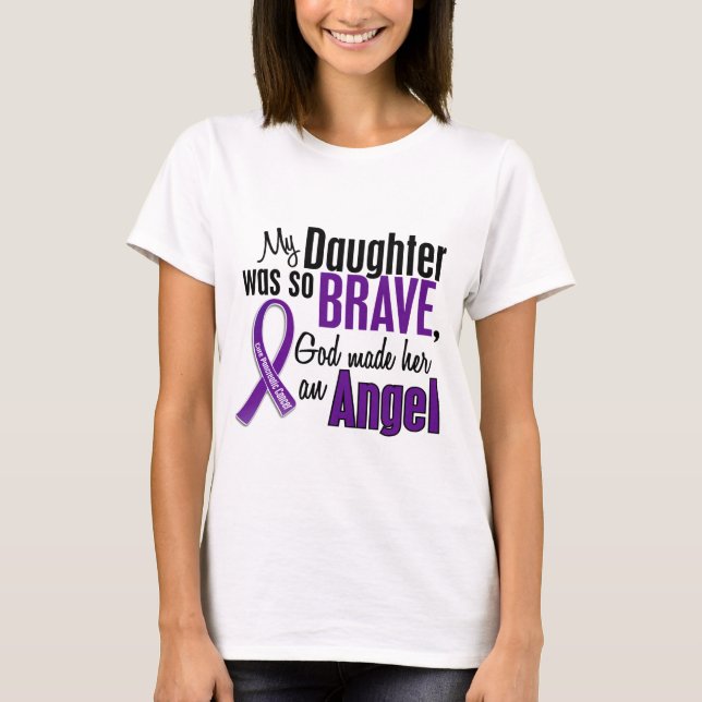 Min dotter är en bukspottkörtel- cancer för ängel t-shirt (Framsida)