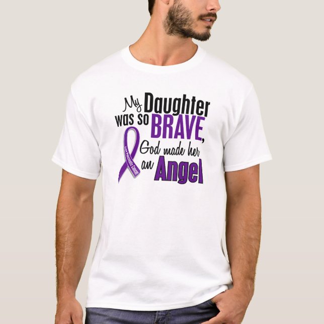 Min dotter är en bukspottkörtel- cancer för ängel t shirt (Framsida)