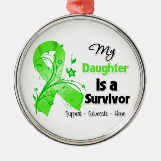 Min dotter är en lymphoma Survivor Julgransprydnad Metall