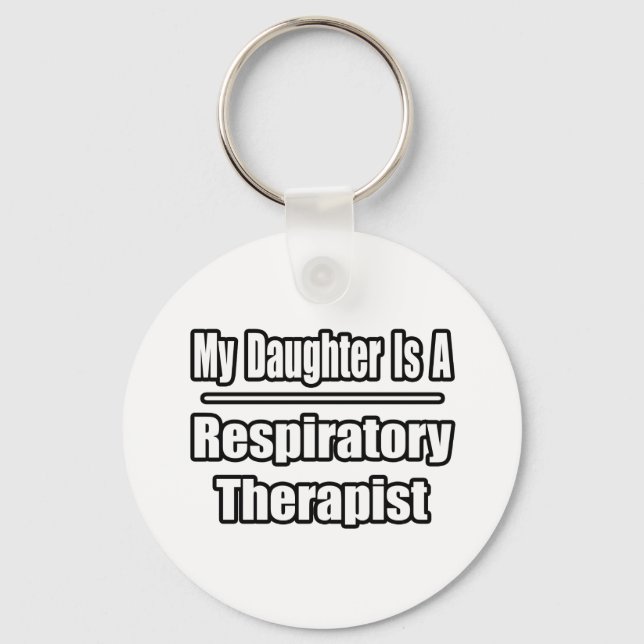 Min dotter är en respiratorisk terapi nyckelring (Framsida)