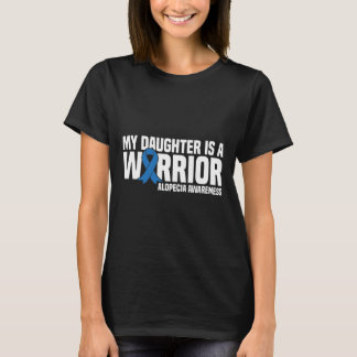Min dotter är en Warrior Blue Ribbon Alopecia Awar T Shirt