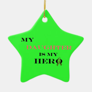 Min dotter är min hjälteprydnad julgransprydnad keramik