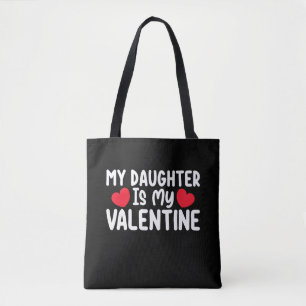 Min dotter är min valentin mamma pappa kärlek fami tygkasse