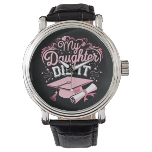 Min dotter gjorde det Utexaminerad Rosa utexaminer Armbandsur