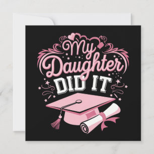 Min dotter gjorde det Utexaminerad Rosa utexaminer Inbjudningar