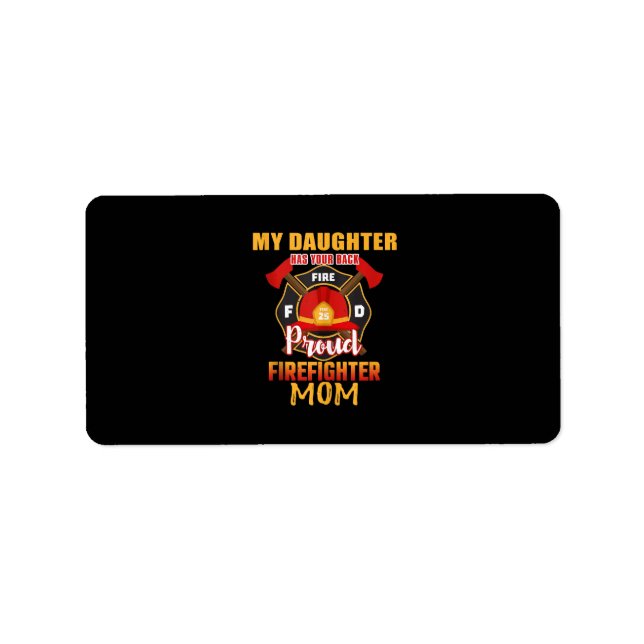 Min dotter har din brandman i Mamma Adressetikett (Framsidan)