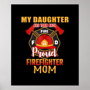 Min dotter har din brandman i Mamma Poster