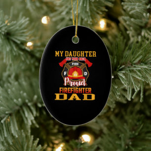 Min dotter har din brandman i Pappa Julgransprydnad Keramik