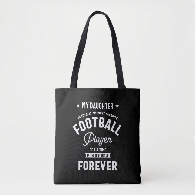 Min dotter har min favoritfotbollspelare tygkasse (Framsida)