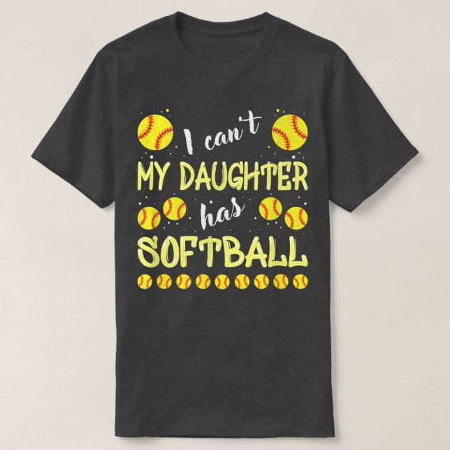 Min dotter har softball för Pappa & Mamma 111 T Shirt (Design framsida)