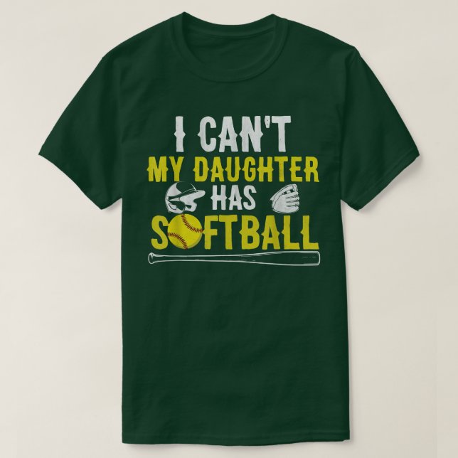 Min dotter har Softball Pappa och Mamma Mothe T Shirt (Design framsida)