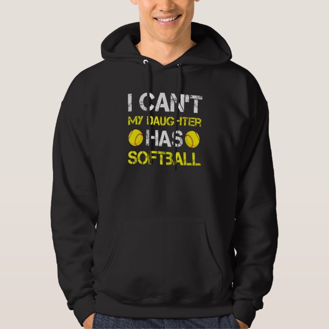 Min dotter har softball-utrustning för Pappa & Hoodie (Framsida)