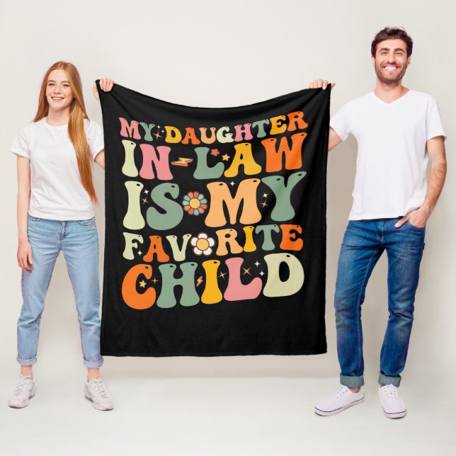 Min dotter i juridik är min favoritbarndom Groovy Fleecefilt (På plats)