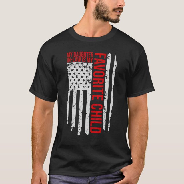 Min dotter i juridik är mitt favoritbarn, US Flagg T Shirt (Framsida)