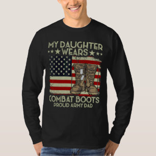 Min dotter kämpar mot Boots Veteran Day America T Shirt