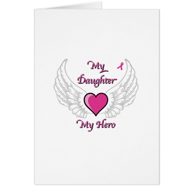 Min dotter min hjältevingar och hjärta 2 hälsningskort (Framsidan)