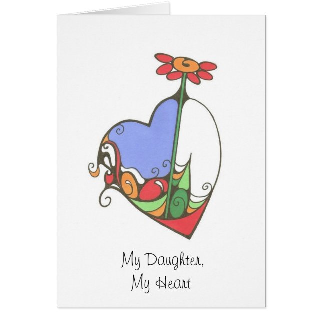 Min dotter, min hjärta hälsningskort (Framsidan)