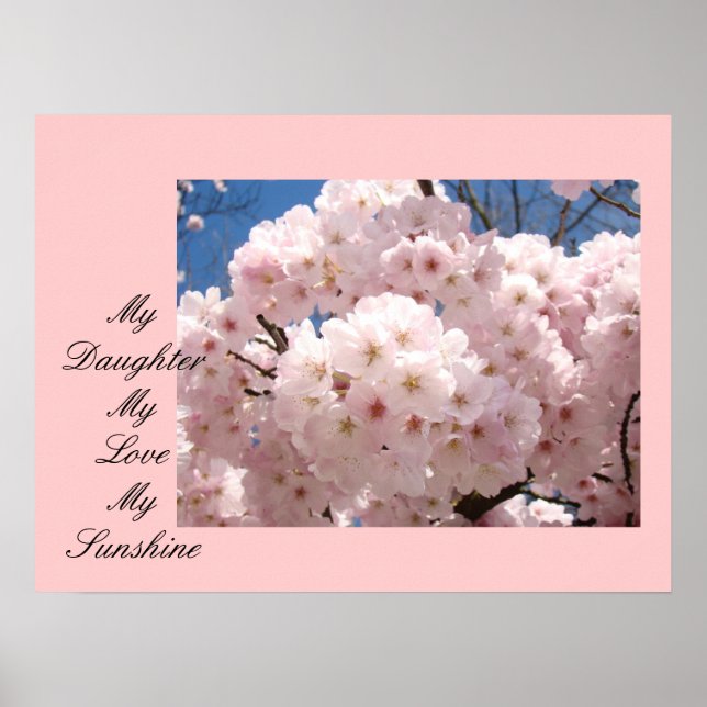 Min dotter min kärlek min solsken tryck Blommar (Framsidan)