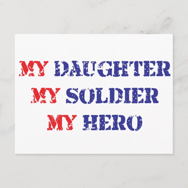 Min dotter, min soldat, min hjälte vykort (Framsida)
