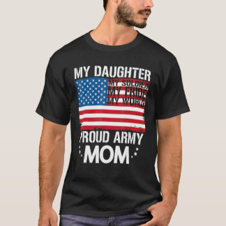 Min dotter min soldat Proud Mamma Flagga Graphic M T Shirt