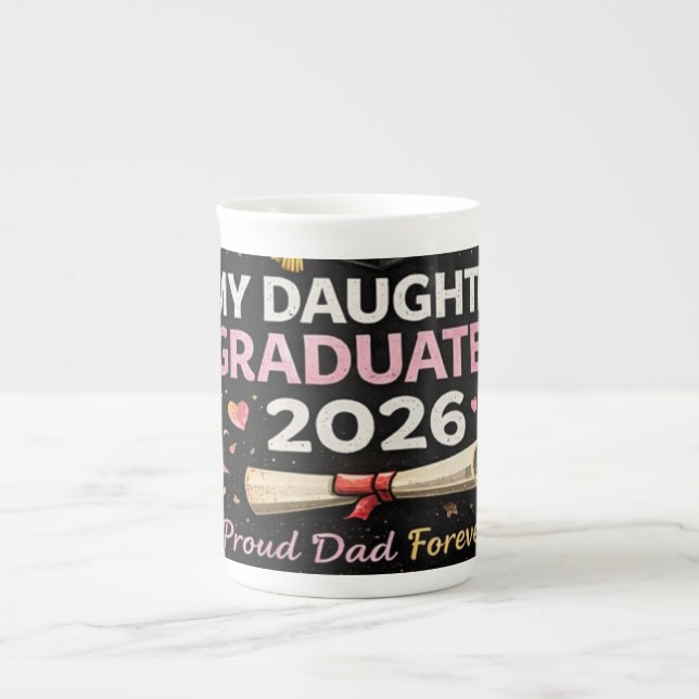 Min dotter tog examen 2026 benporslin mugg (Framsidan)