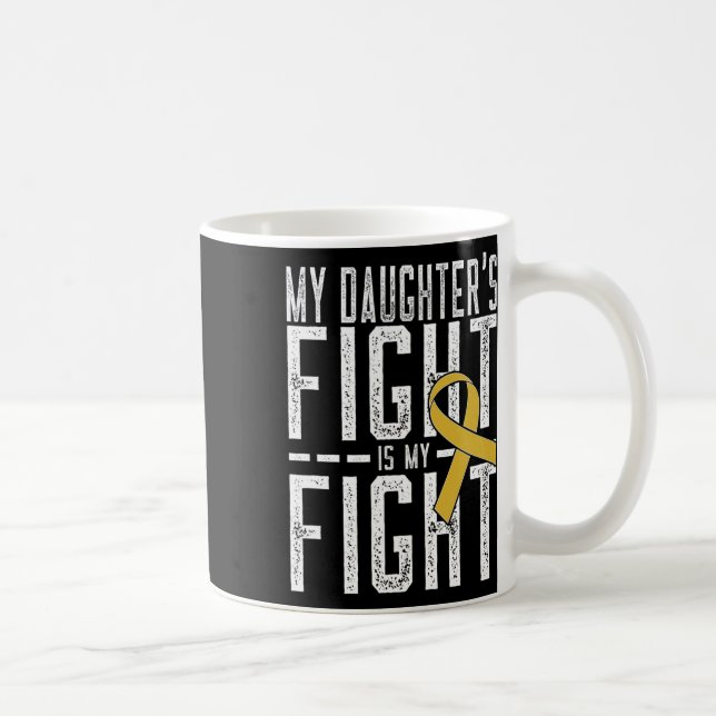 Min dotters kamp är min kamp mot barncancer kaffemugg (Höger)