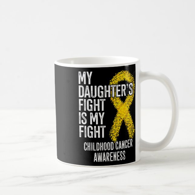 Min dotters kamp är min kamp mot barncancer kaffemugg (Höger)