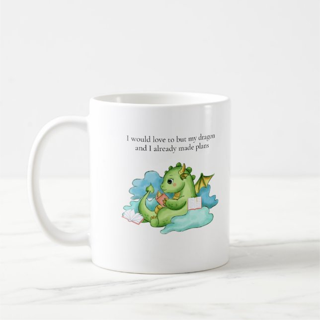 Min drake och jag har planer  kaffemugg (Vänster)