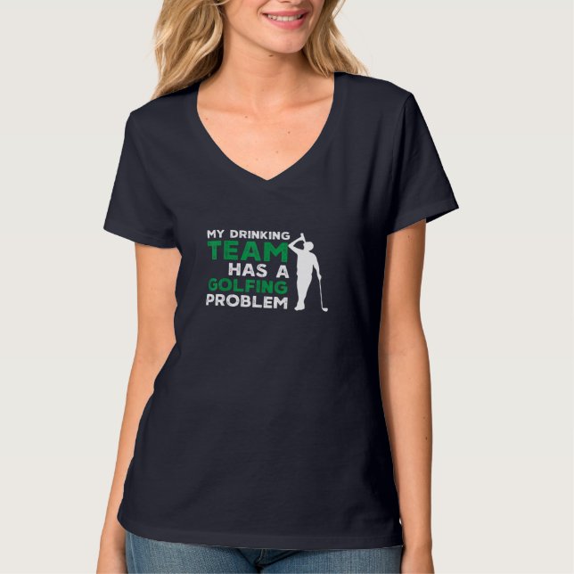 Min dricksgrupp har ett golfproblem... roligt golf t shirt (Framsida)