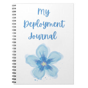 Min driftsättning Journal med blå blomma Anteckningsbok