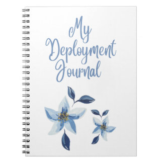 Min driftsättning Journal med Blåa blommor Anteckningsbok
