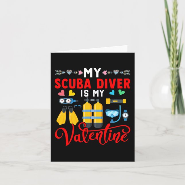 Min dykare är min valentin söta hjärtan matchande kort (Framsida)