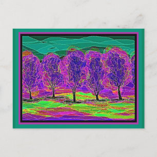 Min egen Computer Art Lila Träd Vykort