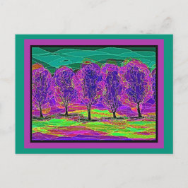 Min egen datorgrafik lila träd  vykort