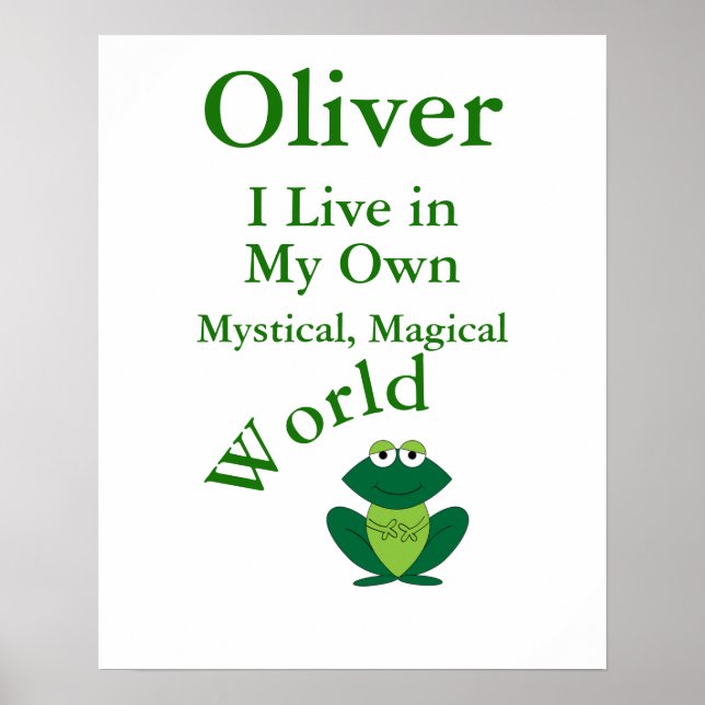 Min egen Mystical Magic World Funny Frog Poster (Framsidan)