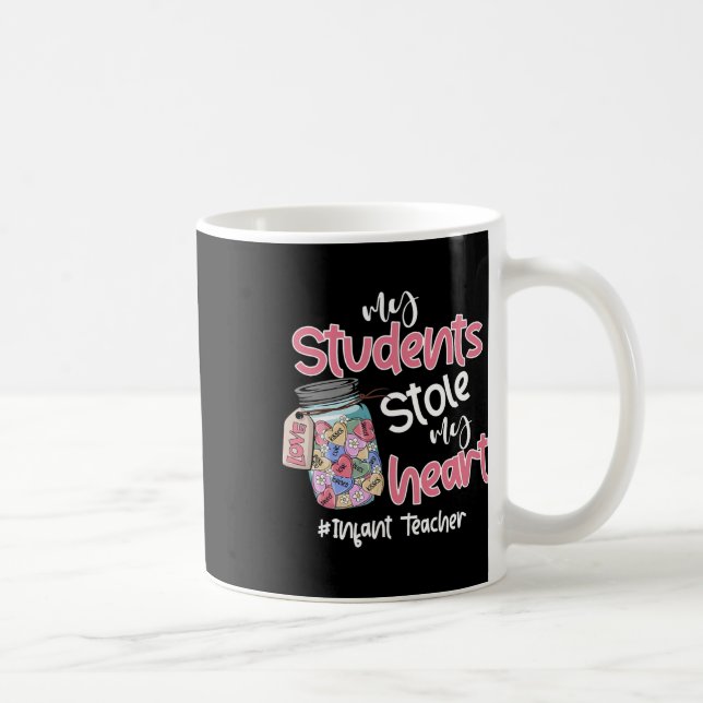 Min elev stal mitt hjärta spädbarnslärare valentin kaffemugg (Höger)