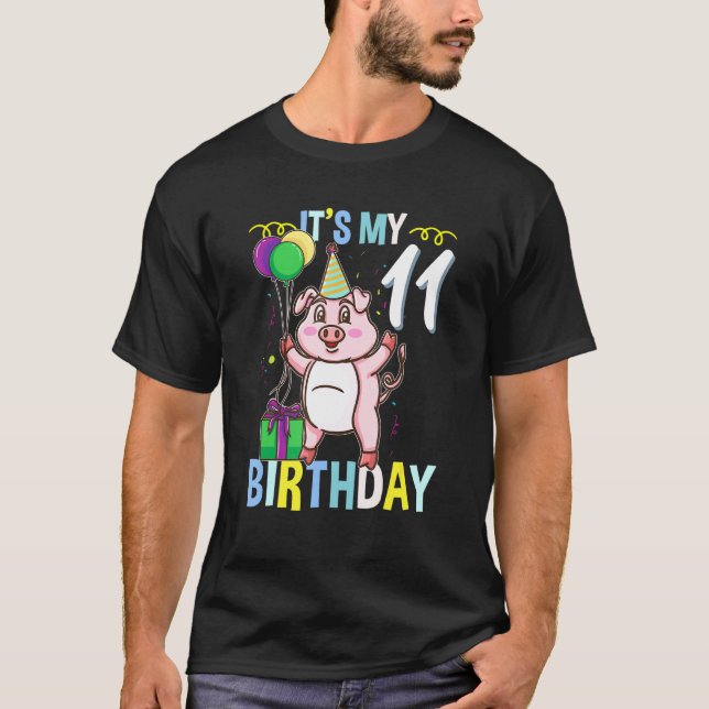 Min elfte födelsedag Gris T Shirt (Framsida)