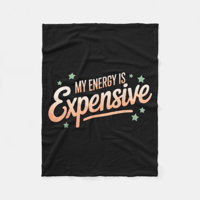 Min Energi Är Dyrt Retro Estetik Empowering  Fleecefilt (Framsidan)