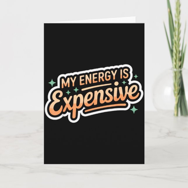 Min Energi Är Dyrt Retro Estetik Empowering  Kort (Framsida)