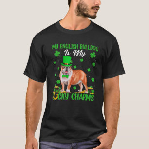 Min engelska bulldog är min Lucky Charms St Pat T Shirt