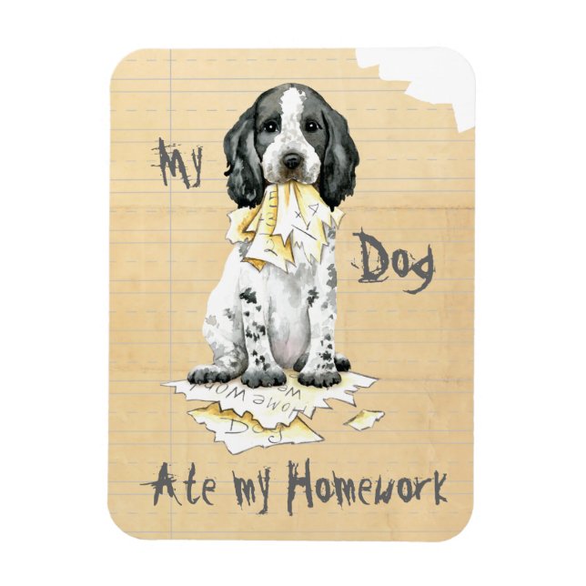 Min engelska Cocker Ate My Homwork Magnet (Vertikal)
