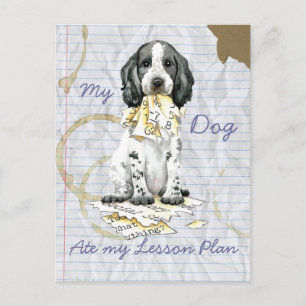 Min engelska Cocker Ate My Lesson Plan Postcard Vykort