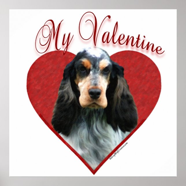 Min engelska Cocker Spansk Valentine Poster (Framsidan)