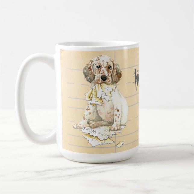 Min engelska setter Ate my Homwork Kaffemugg (Vänster)