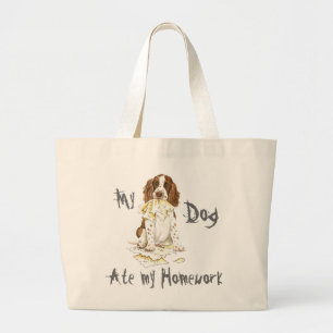 Min engelska Springer spanel Ate Min hemläxa Jumbo Tygkasse